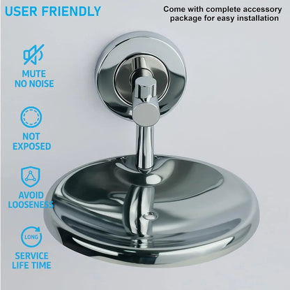 Round Stainless Steel Wall Mounted Soap Dish –Silver