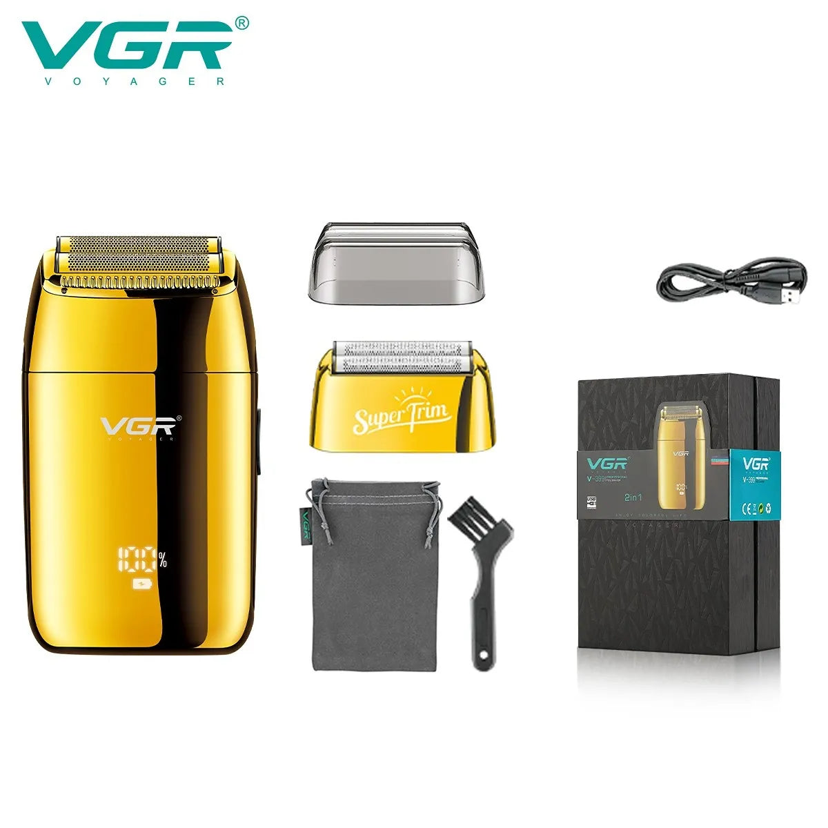 Rechargeable Men's Beard Trimmer with Spare Shaving Head