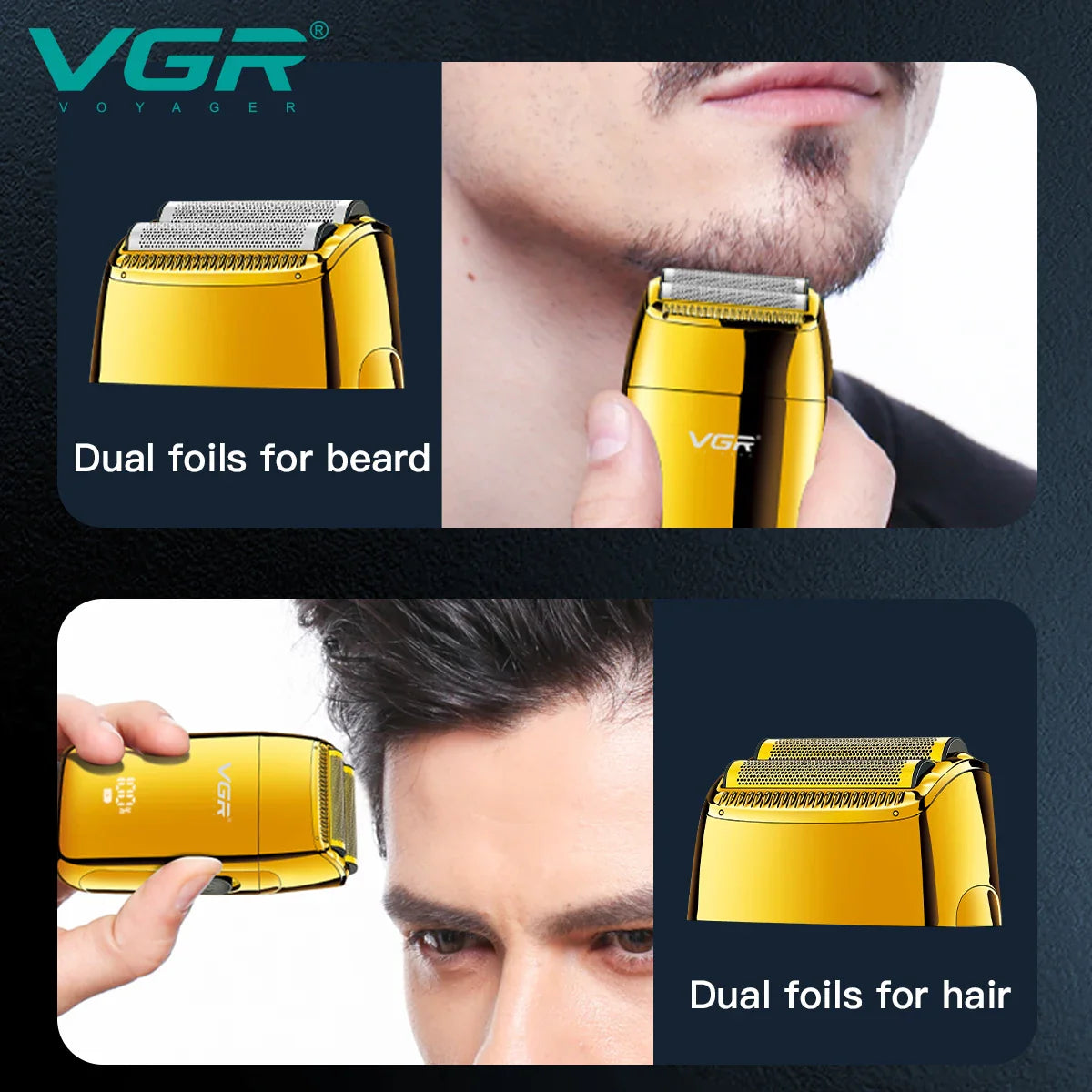 Rechargeable Men's Beard Trimmer with Spare Shaving Head