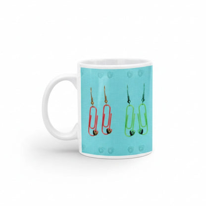 Aapon mini market -Retro 60's Paperclip Themed Ceramic Mug