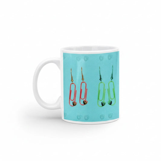 Aapon mini market -Retro 60's Paperclip Themed Ceramic Mug