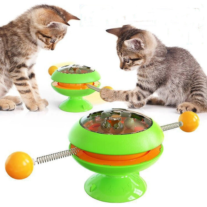 Aaponminimarket Rotating Interactive Cat Toy with Catnip Dispenser