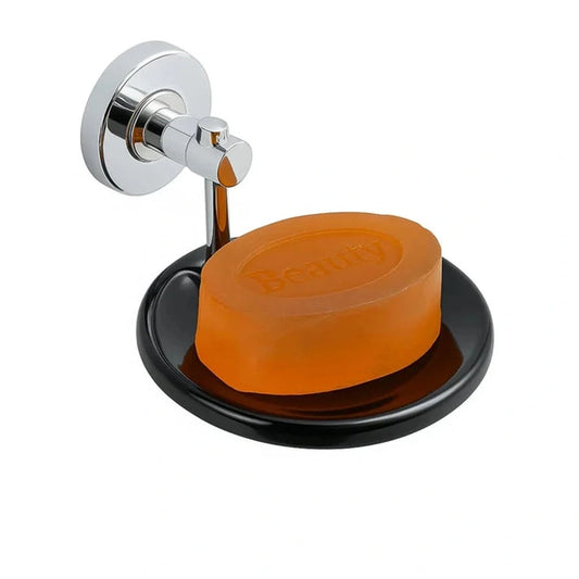 Aaponminimarket Round Soap Dish (Silver/Black)