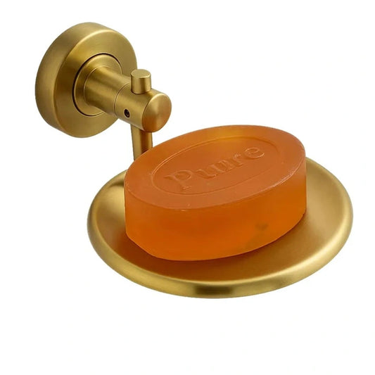 Aaponminimarket Round Stainless Steel Wall Mounted Soap Dish Gold