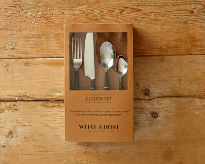 Aapon mini market -Seville Silver Stainless Steel Rustic Cutlery Set