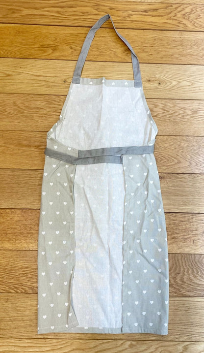 Kitchen Apron With A Grey Heart Print Design-2