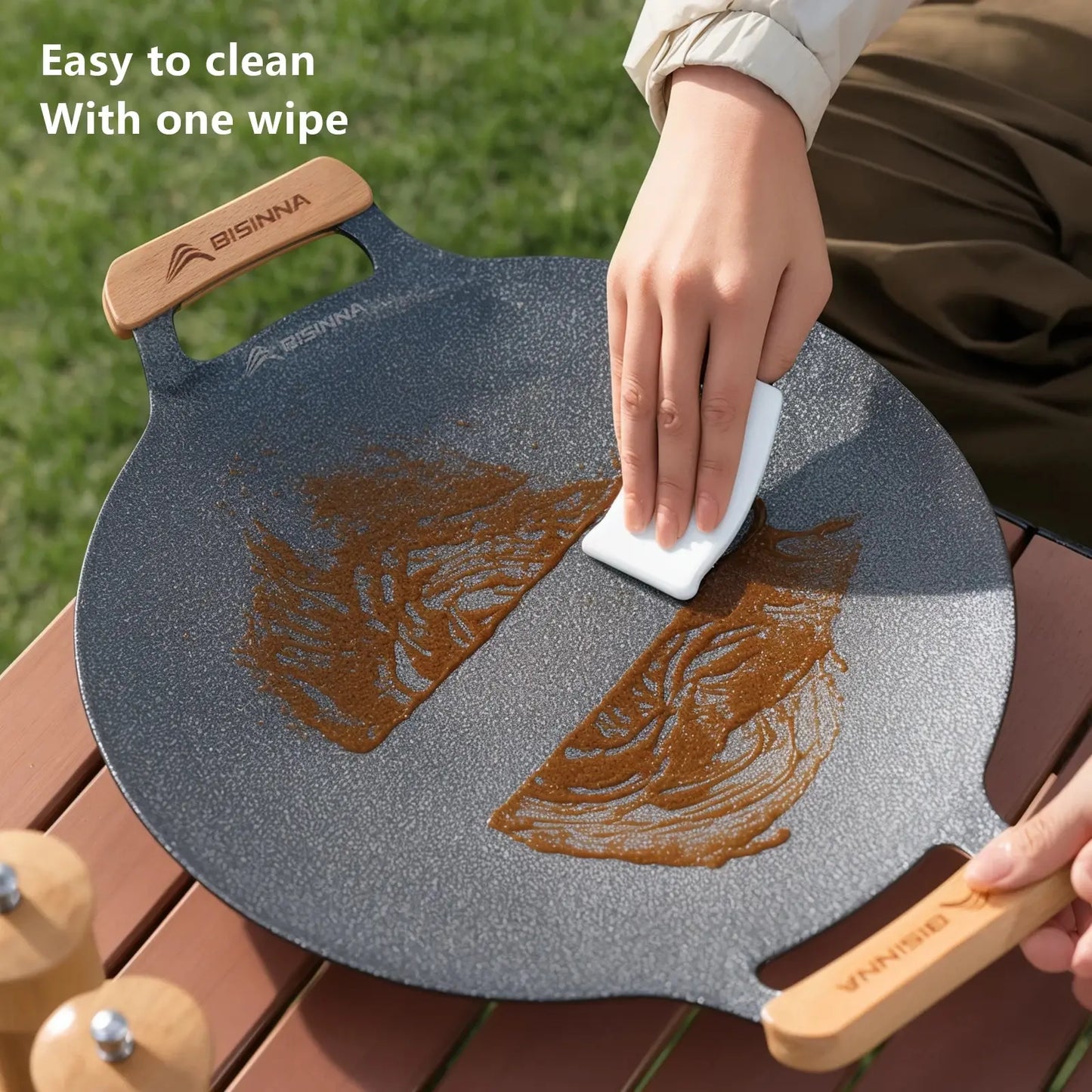 NNEOBA 34CM Non-Stick Outdoor BBQ Grill Pan Roasting Plate Black