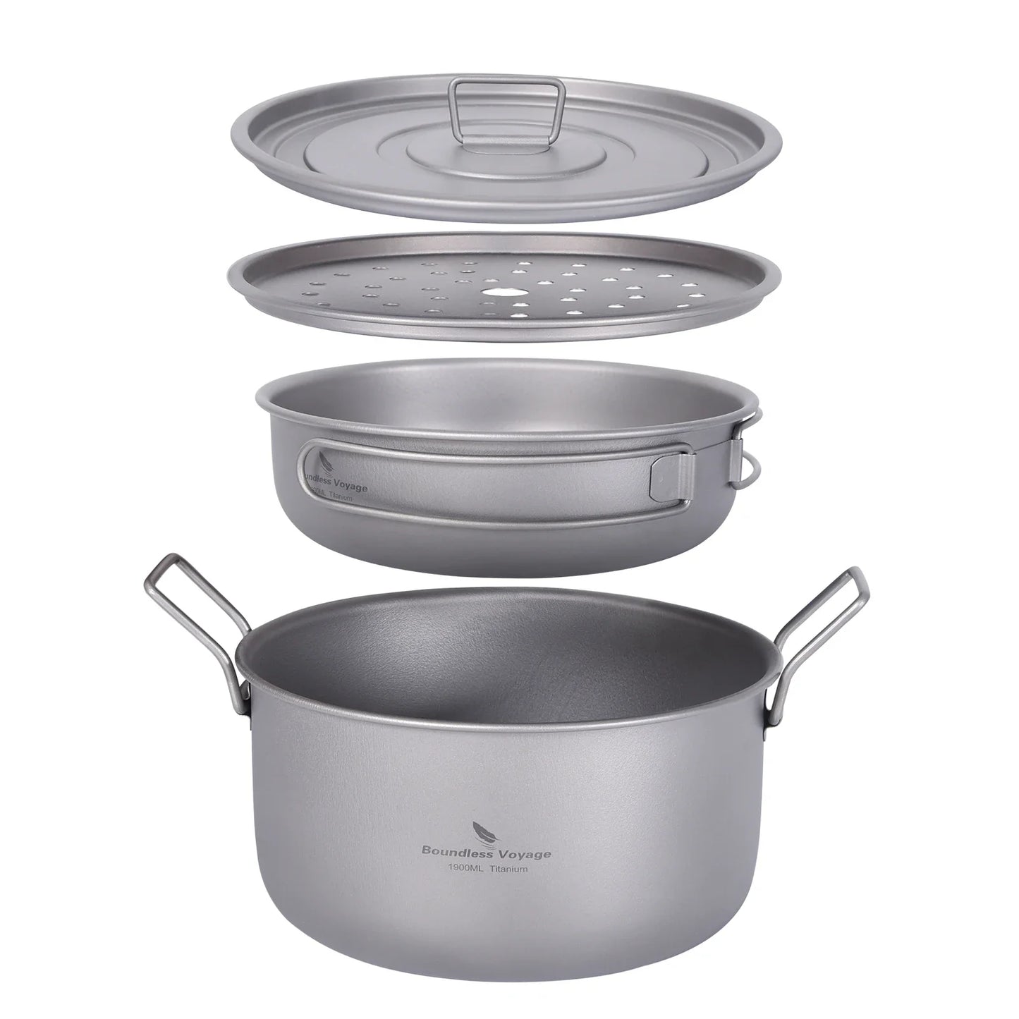 NNEOBA Titanium Camping Cookware Set Grey