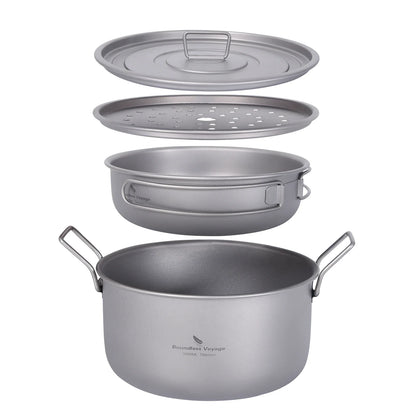 NNEOBA Titanium Camping Cookware Set Grey