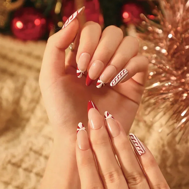 Christmas Press-On Nails – 24-Piece Sets, 60+ Designs