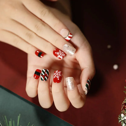 Christmas Press-On Nails – 24-Piece Sets, 60+ Designs