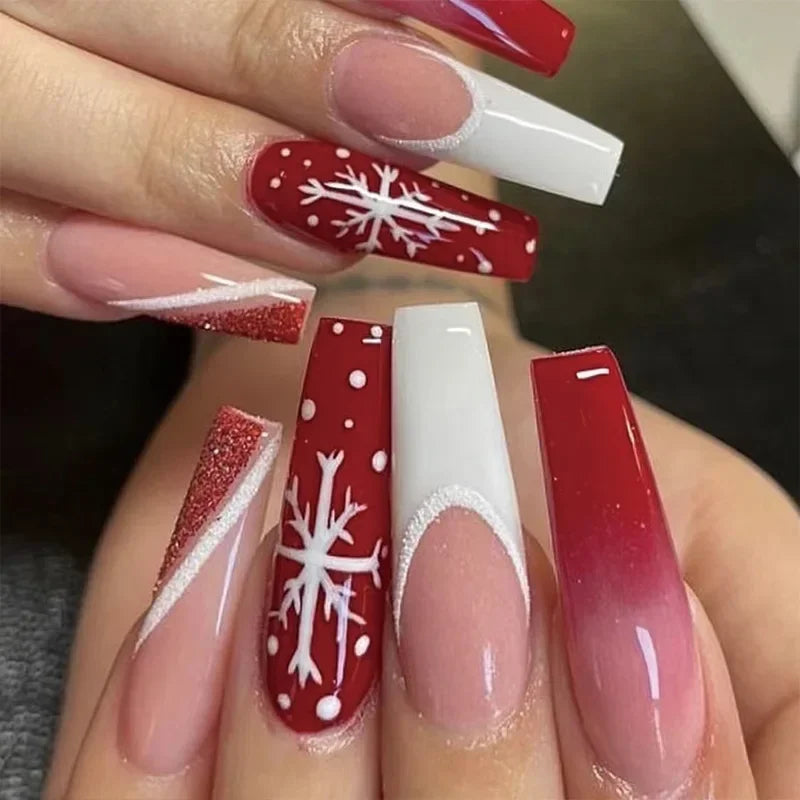 Christmas Press-On Nails – 24-Piece Sets, 60+ Designs