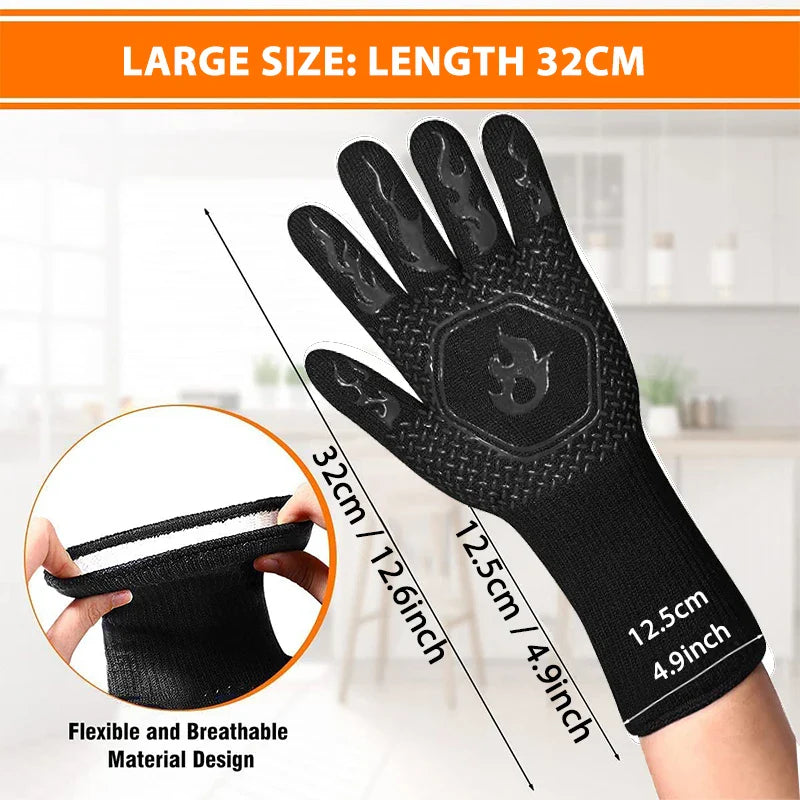 NNEOBA 1 Pair Heat-Resistant Oven Gloves Black
