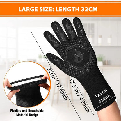 NNEOBA 1 Pair Heat-Resistant Oven Gloves Black