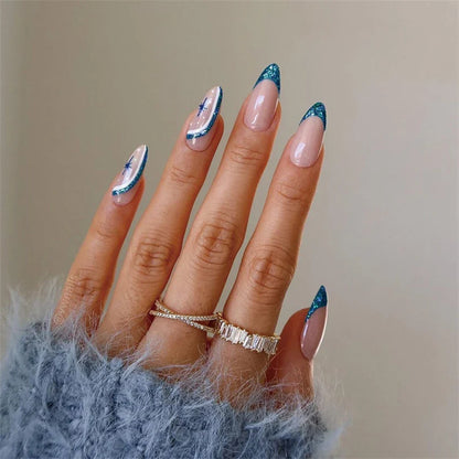 Medium-length Acrylic Almond Fake Nails