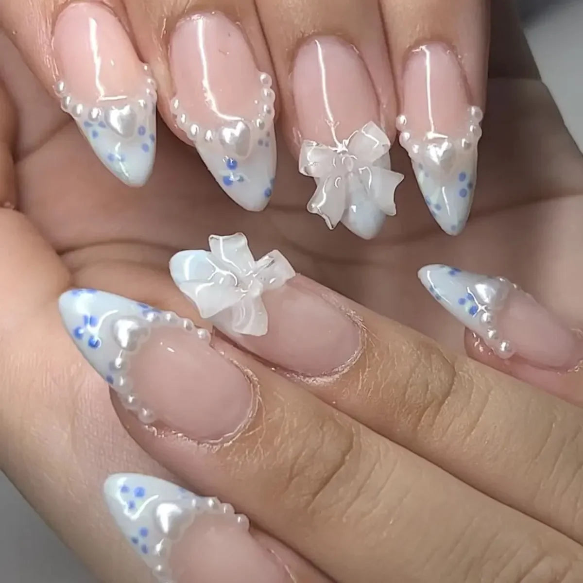 Colorful 3D Flower & Butterfly Press-On Nails