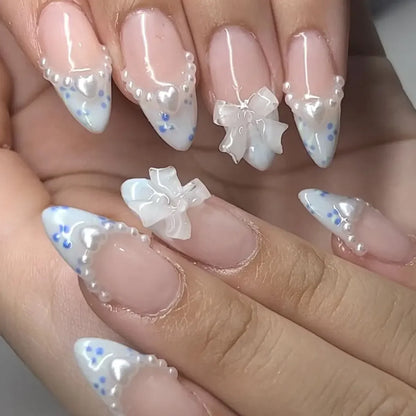 Colorful 3D Flower & Butterfly Press-On Nails