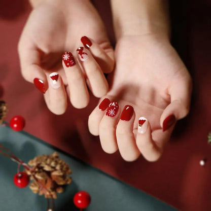 Christmas Press-On Nails – 24-Piece Sets, 60+ Designs