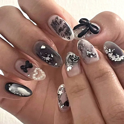 Medium-length Acrylic Almond Fake Nails