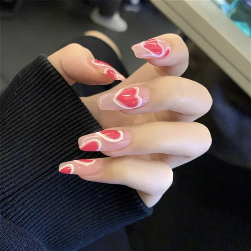 White Small Flower Acrylic Press-On Nails