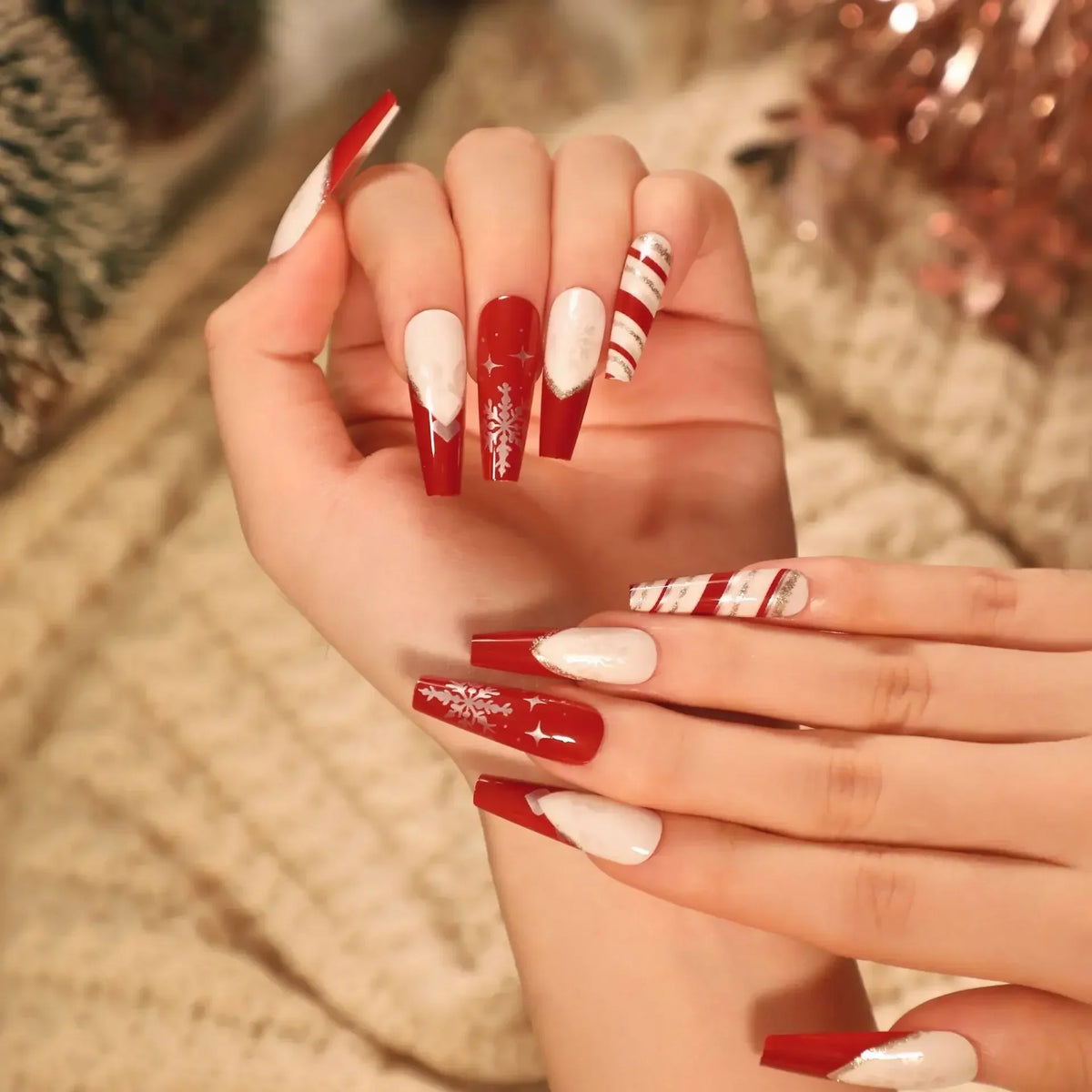 Christmas Press-On Nails – 24-Piece Sets, 60+ Designs