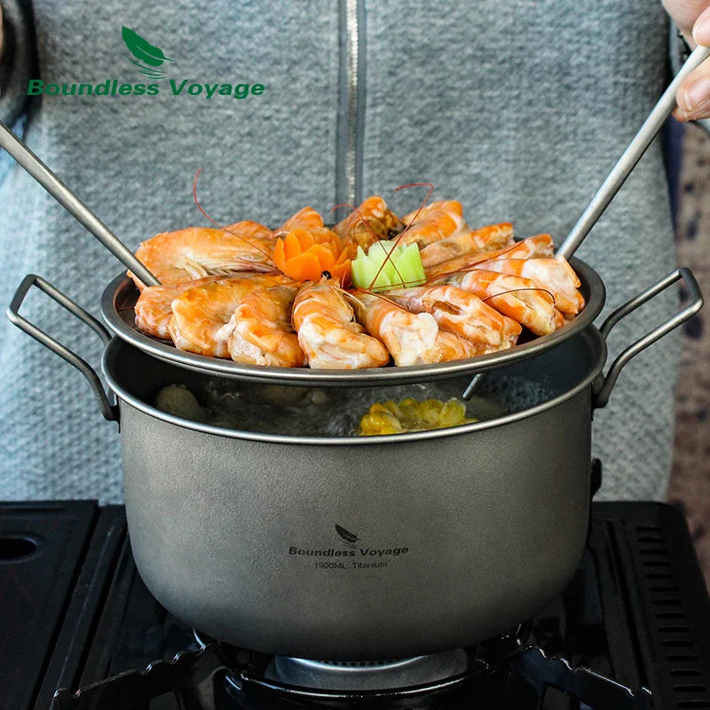 NNEOBA Titanium Camping Cookware Set Grey