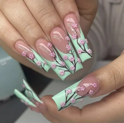 Strawberry & Bear Themed Fake Nails