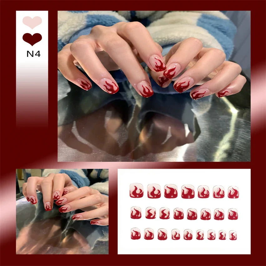 White Small Flower Acrylic Press-On Nails