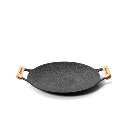 NNEOBA 34CM Non-Stick Outdoor BBQ Grill Pan Roasting Plate Black