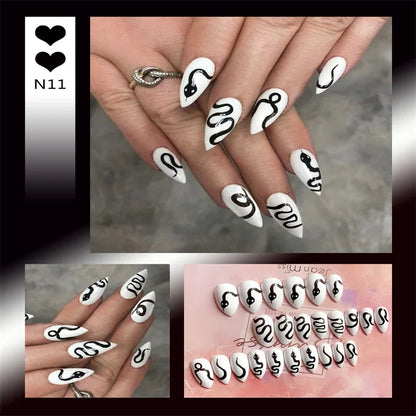 White Floral Press-On Nails
