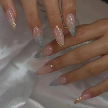 Colorful 3D Flower & Butterfly Press-On Nails
