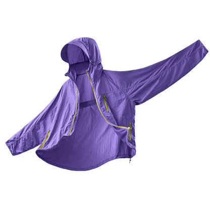 Lightweight Hooded Hiking Jacket with Packable Outdoor Design
