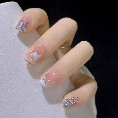 White Small Flower Acrylic Press-On Nails