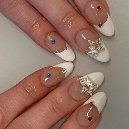 Medium-length Acrylic Almond Fake Nails