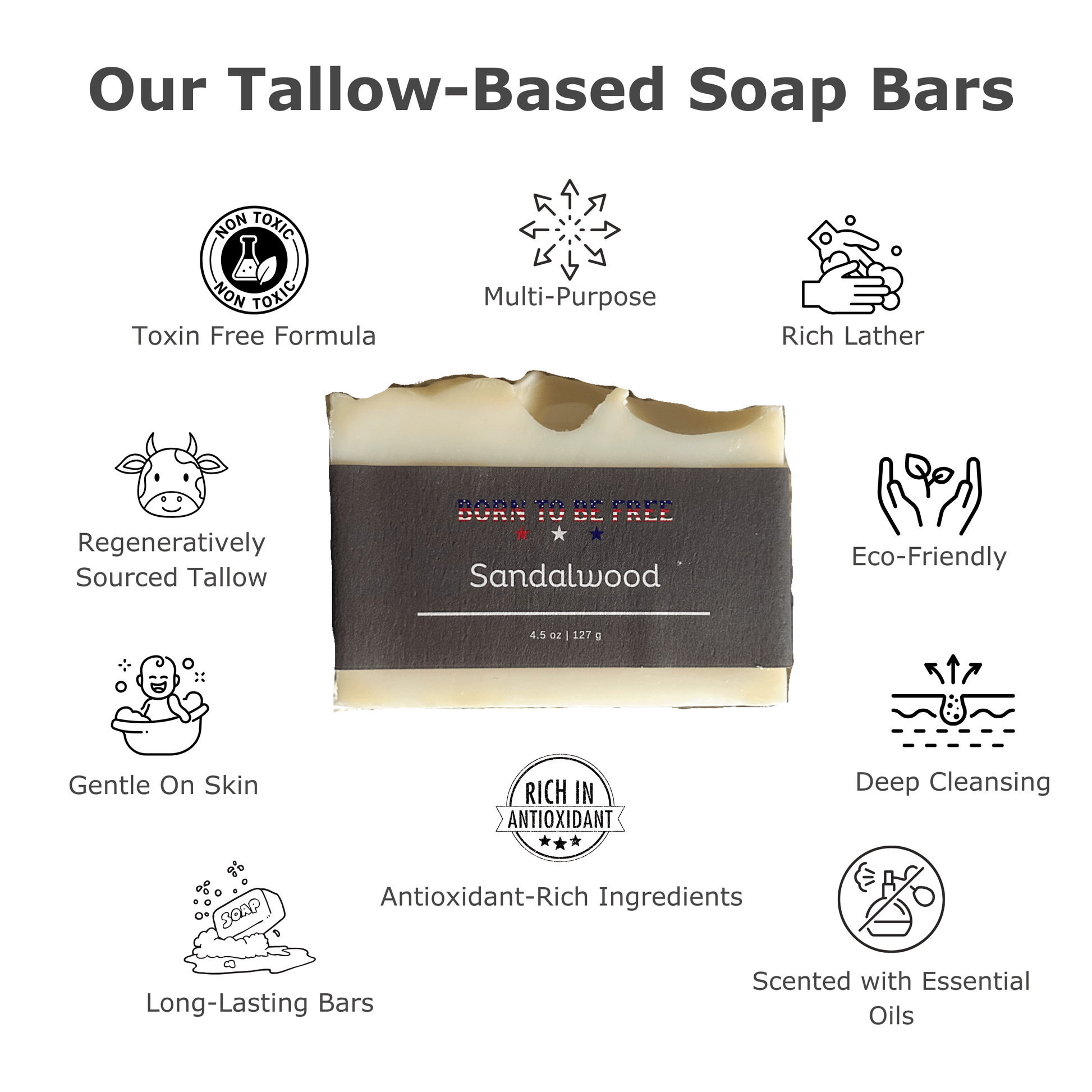 Aapon Mini Market Ltd - Sandalwood Tallow Soap Bar