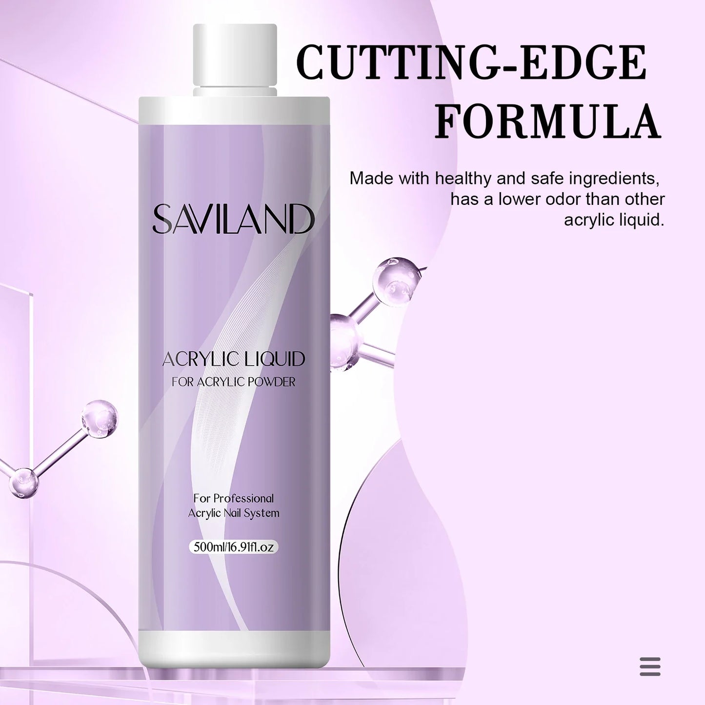 Saviland Professional Acrylic Nail Liquid 180/500ml for Art