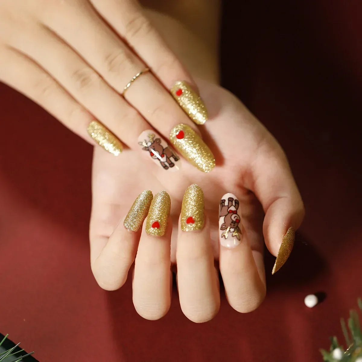Christmas Press-On Nails – 24-Piece Sets, 60+ Designs