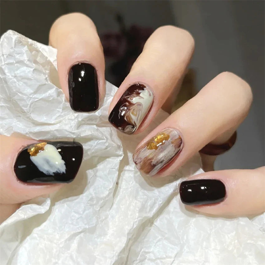 White Small Flower Acrylic Press-On Nails