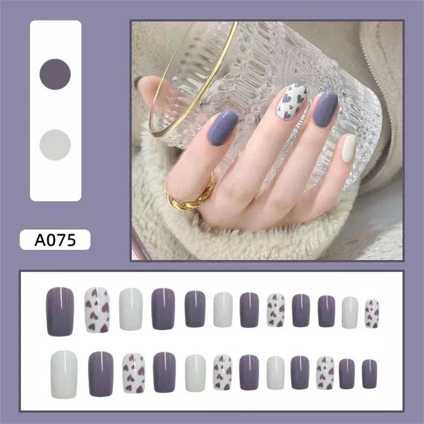 White Floral Press-On Nails