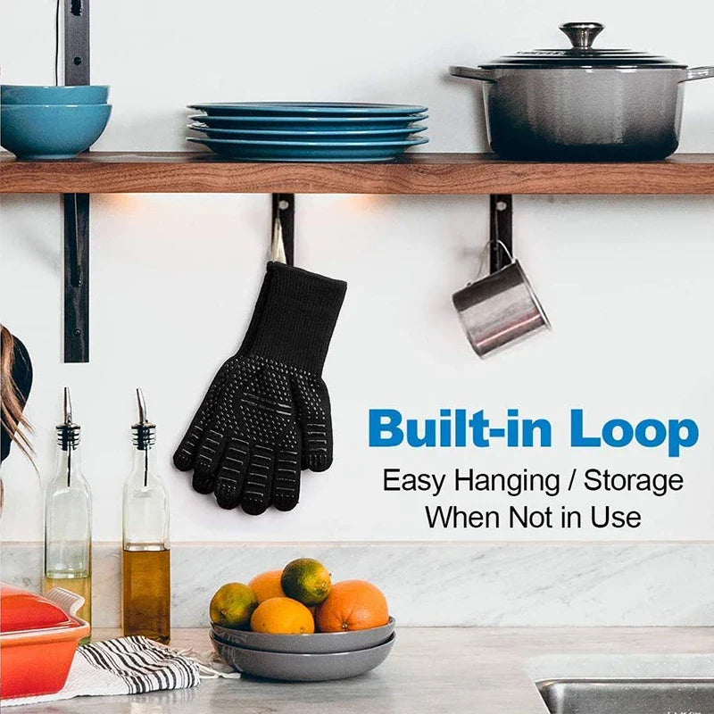 NNEOBA 1 Pair Heat-Resistant Oven Gloves Black