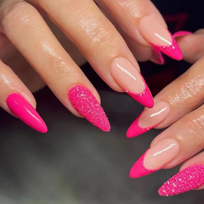 Medium-length Acrylic Almond Fake Nails