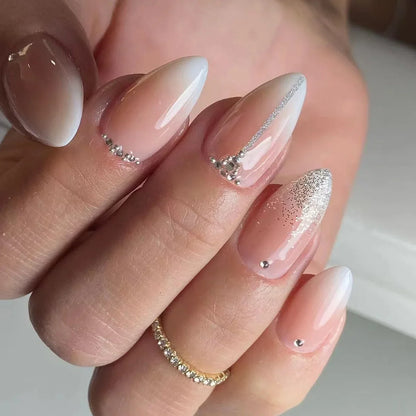 Medium-length Acrylic Almond Fake Nails