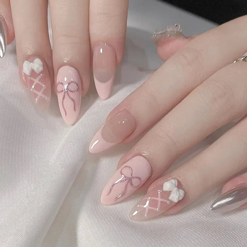 Aapon Mini Market Ltd Colorful 3D Flower & Butterfly Press-On Nails