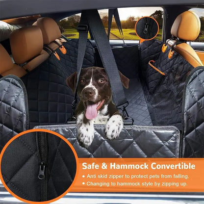 Car Seat Cover for Back Seat Hammock Style with Mesh Window Grey