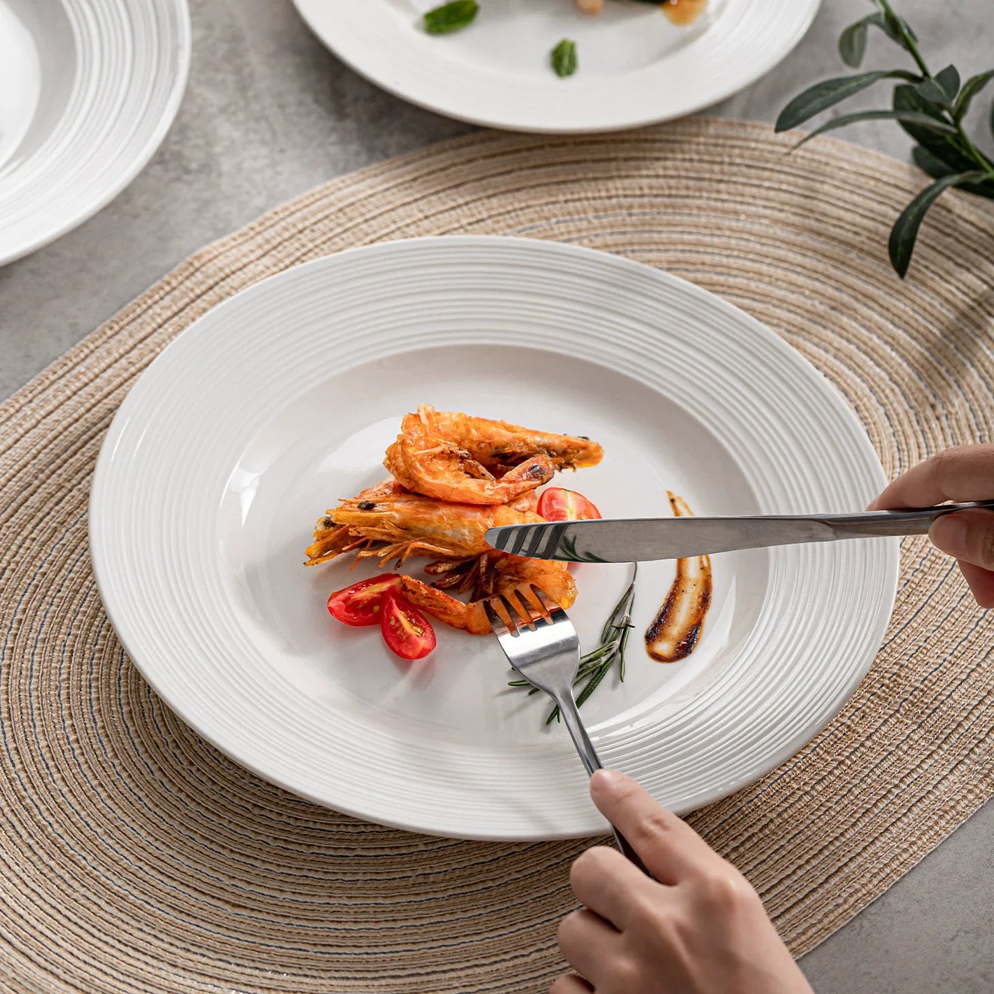 Aapon mini market -Ribbed Rim Shallow Plate