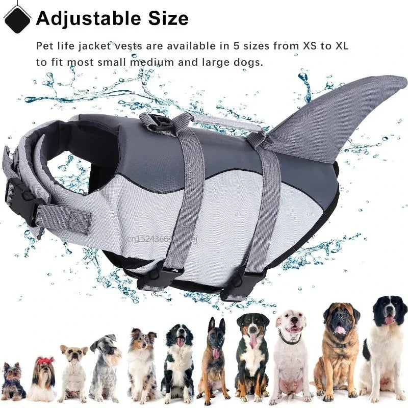 Shark Dog Life Jacket Enhanced Buoyancy Vest