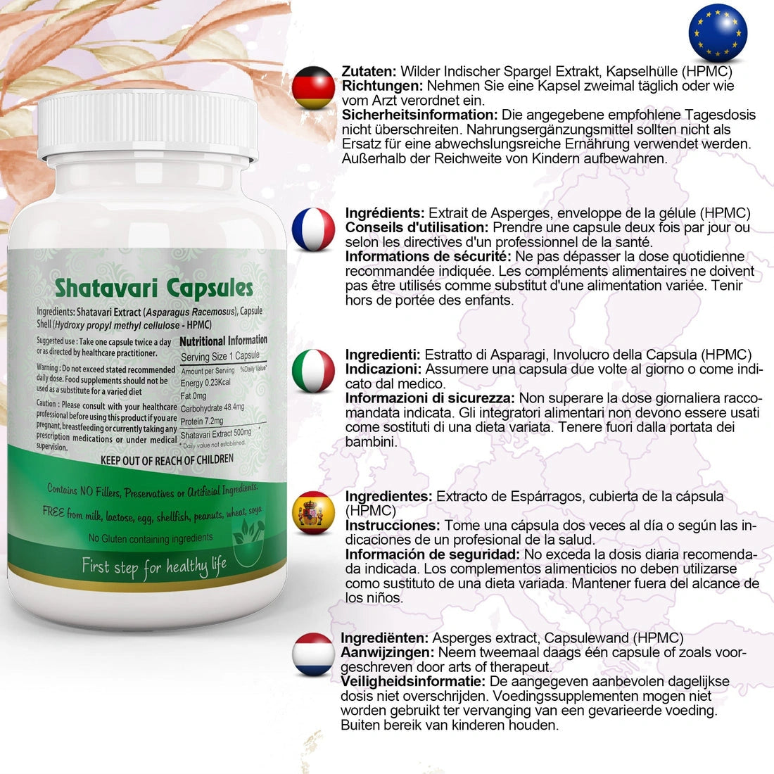 Aushadh Shatavari Wild Asparagus Capsules (60) for Women