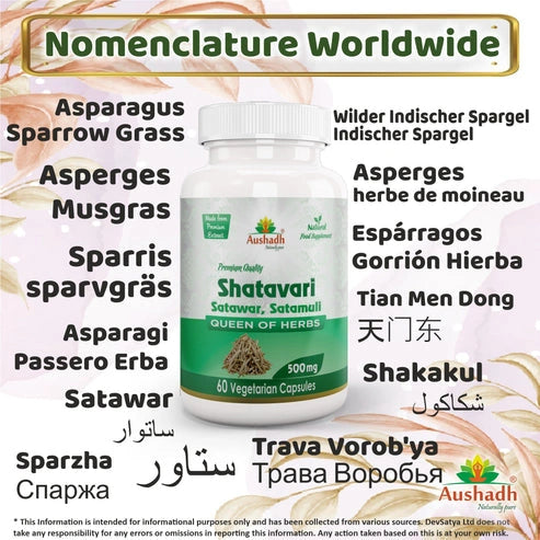 Aushadh Shatavari Wild Asparagus Capsules (60) for Women