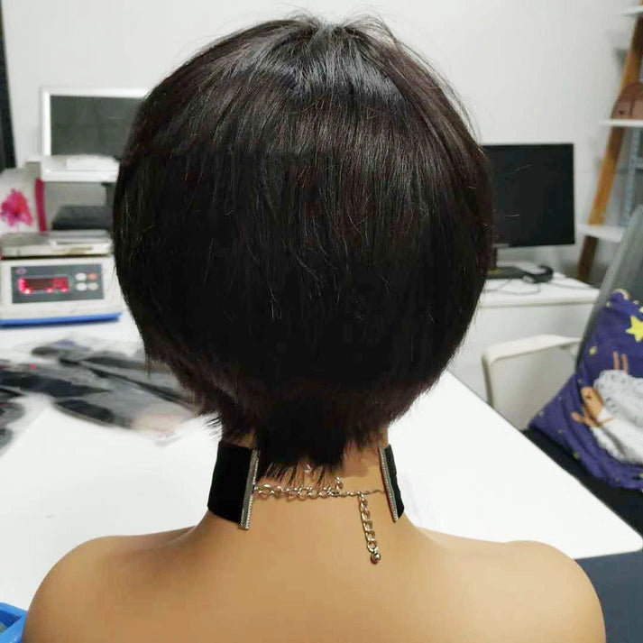 Short Straight Brazilian Human Hair Wig