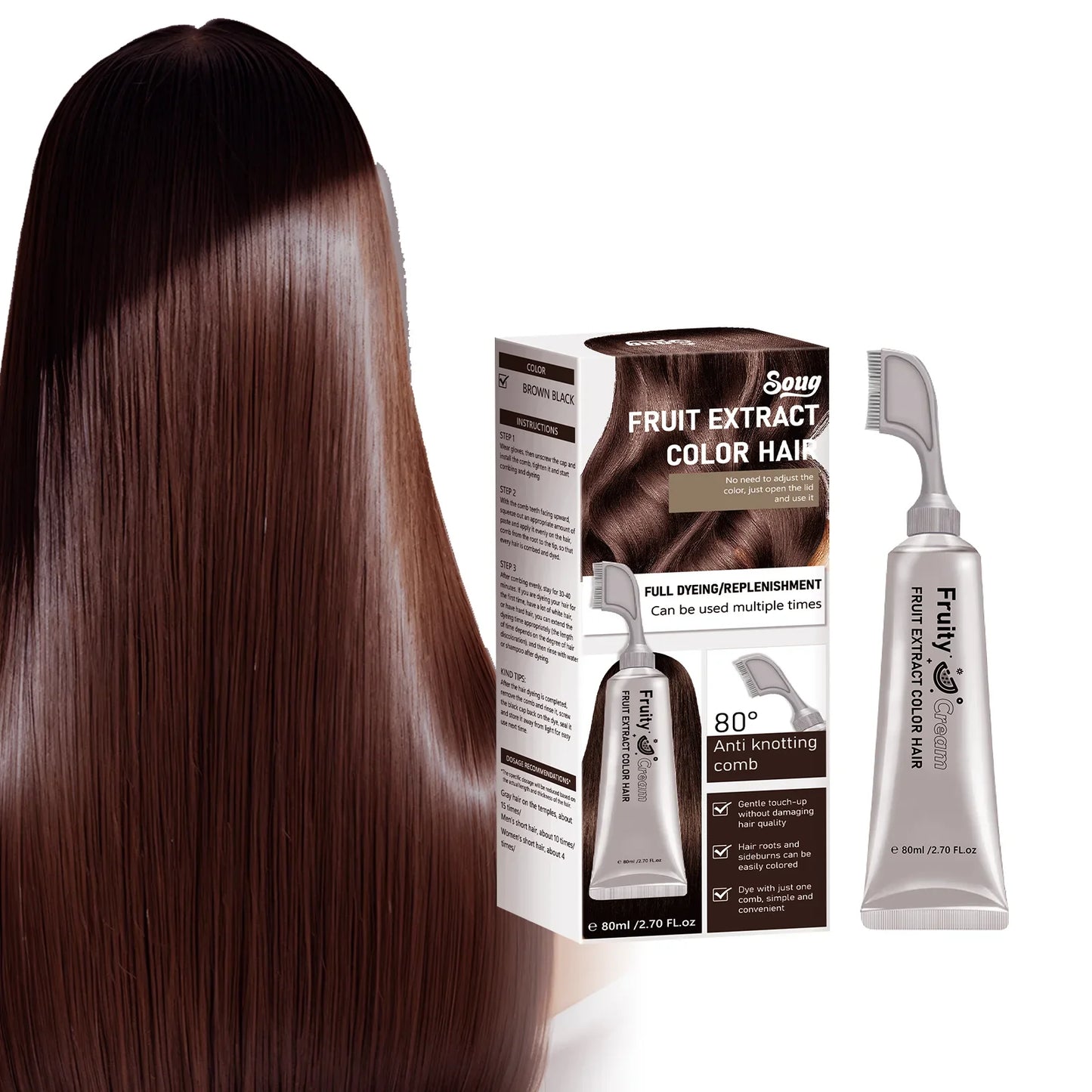 Silver Grey Hair Dye Cream